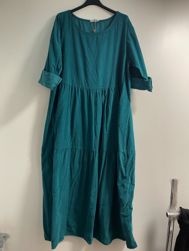 Wholesaler Happy Look - Corduroy dress with ruffles