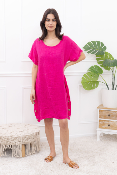 Wholesaler Happy Look - Mid-length linen dress