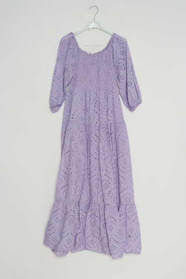 Wholesaler Happy Look - English embroidered midi smock dress