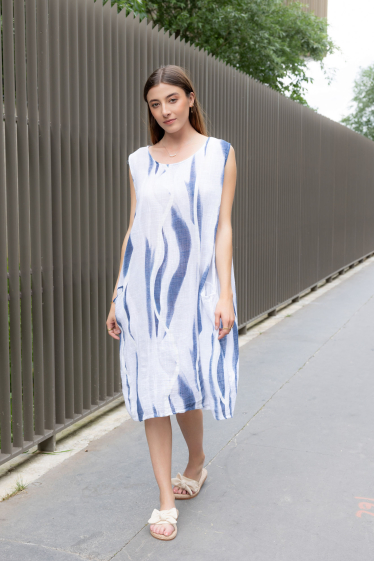 Wholesaler Happy Look - Sleeveless printed midi dress