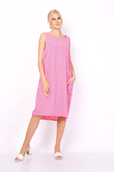 Wholesaler Happy Look - Striped sleeveless dress