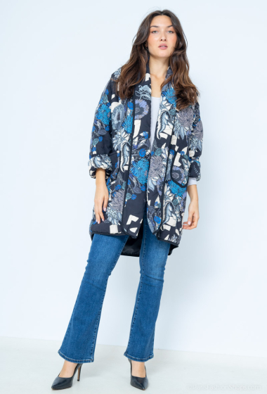Wholesaler Happy Look - Mid-length printed kimono-style jacket