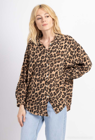 Mayorista HD Diffusion - Camisa gas algodón estampado leopardo