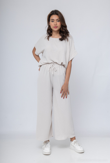 Wholesaler HD Diffusion - set with round neck, wide sleeves, wide leg pants