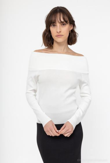 Großhändler HD Diffusion - Pullover mit Bardot-Ausschnitt