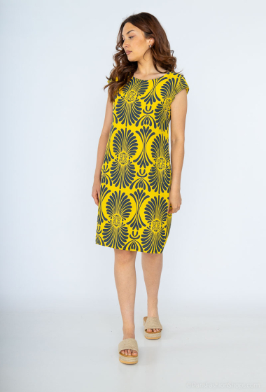 Wholesaler HD Diffusion - Printed linen dress
