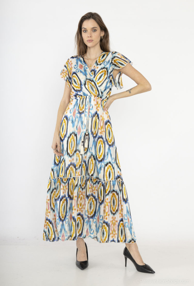 Wholesaler HD Diffusion - Long printed wrap dress