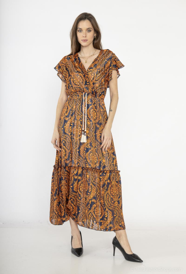 Wholesaler HD Diffusion - Long printed wrap dress