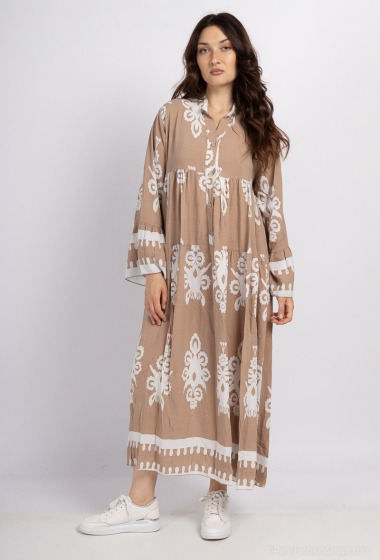 Wholesaler HD Diffusion - Oversized printed long sleeve dress