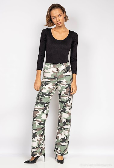 Grossiste HELLO MISS - Cargo jeans militaire