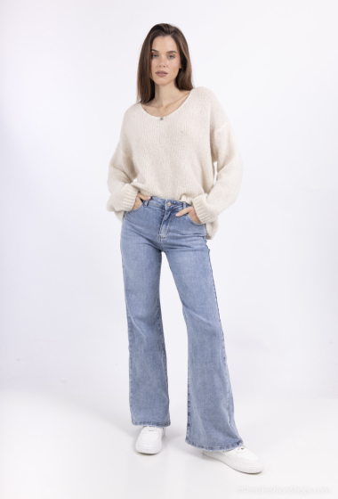 Wholesaler HELLO MISS - Wide jeans with embroidery