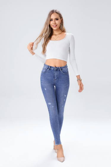 Wholesaler HELLO MISS - high waisted skinny jeans