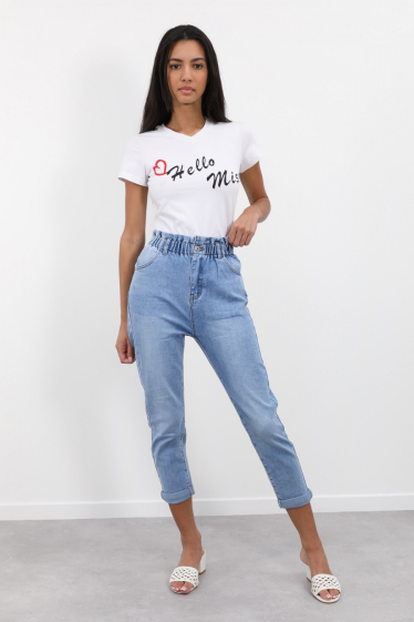 Großhändler HELLO MISS - Mom-Fit-Jeans mit elastischem Bund