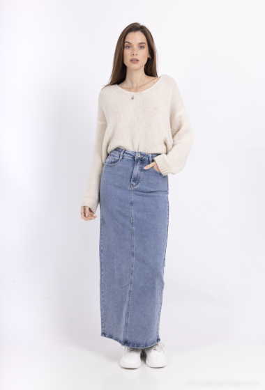 Wholesaler HELLO MISS - Raw colored wide leg jeans