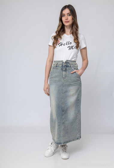 Wholesaler HELLO MISS - Long slit skirt