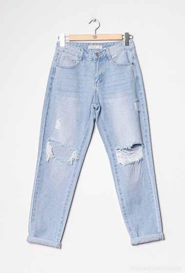 Wholesaler HELLO MISS - Mum ripped jeans