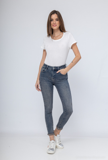 Wholesaler HELLO MISS - Ripped wide straight jeans