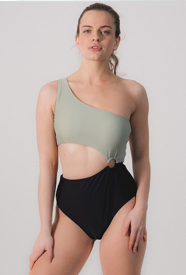 Wholesaler HIBIKINI - Two-tone Trikini one-piece swimsuit