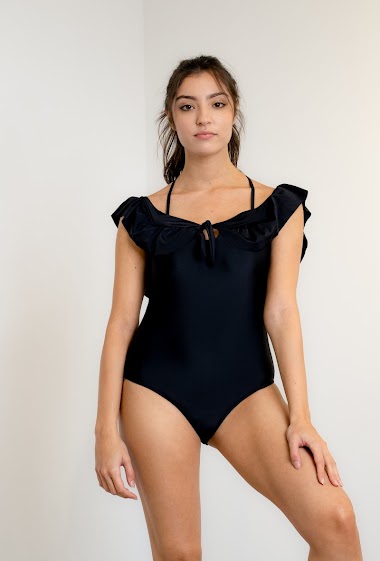 Wholesaler HIBIKINI - One-piece swimsuit with ruffles - off shoulders