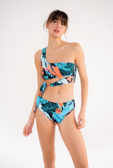 Wholesaler HIBIKINI - Two-piece swimsuit with floral motifs.