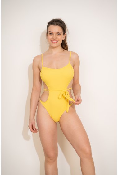 Wholesaler HIBIKINI - Solid Color Trikini Swimsuit