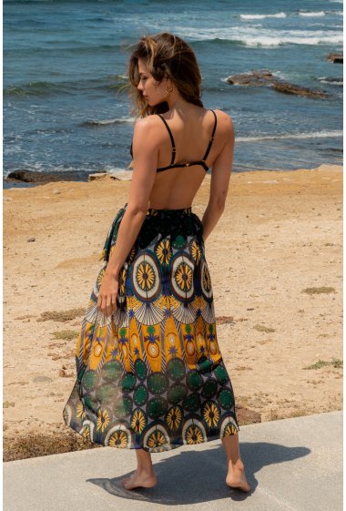 Wholesalers HIBIKINI - African pattern beach sarong long skirt