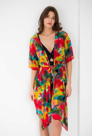 Großhändler HIBIKINI - Sarong beach dress, abstract patterns