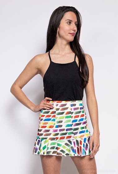 Wholesaler Hirondelle - Printed mini skirt
