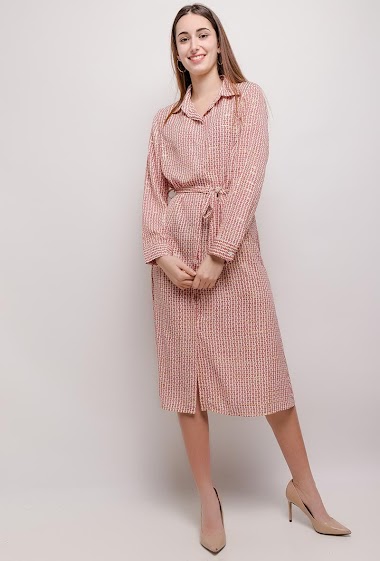 Grossiste Hirondelle - Robe chemise à motifs