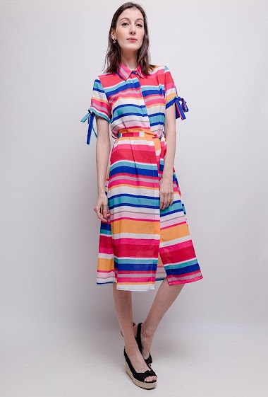 Wholesaler ABELLA - Striped shirt dress