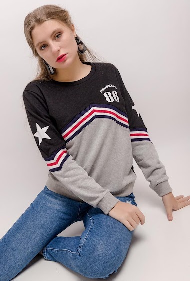 Wholesaler ABELLA - Sweatshirt with tricolor stripes