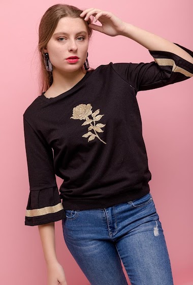 Wholesaler ABELLA - Sweatshirt with embroidered flower