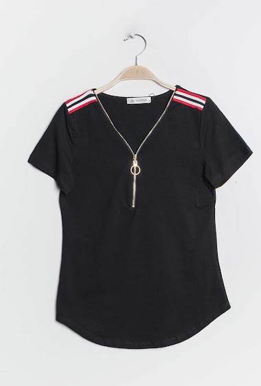 Grossiste Hirondelle - T-shirt avec détail tricolore