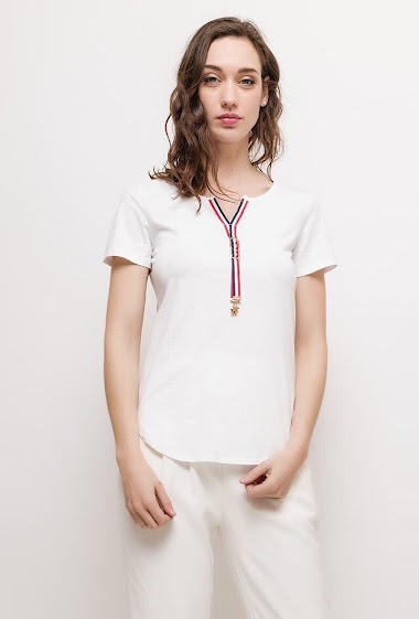 Grossiste ABELLA - T-shirt avec détail tricolore