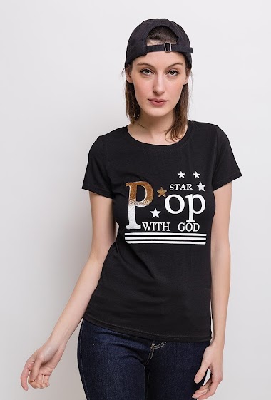 Grossiste Hirondelle - T-shirt avec imprimé STAR POP