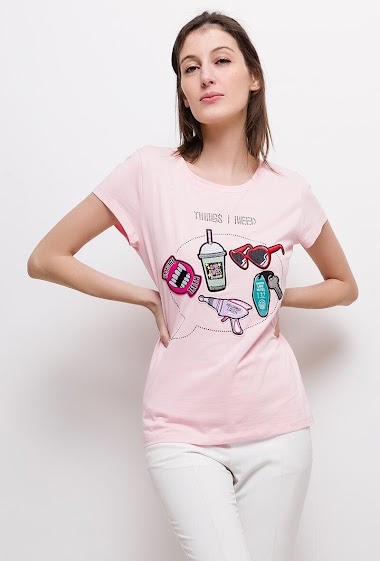 Grossiste Hirondelle - T-shirt avec patches