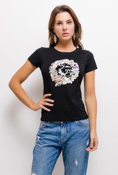 Wholesaler ABELLA - Floral t-shirt ONLY YOU
