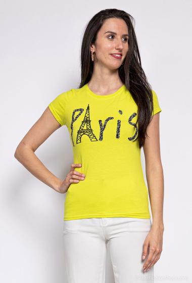 Wholesaler Hirondelle - T-shirt PARIS with strass