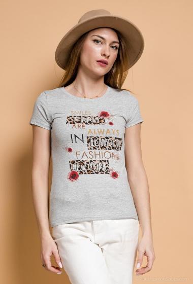 Wholesaler Hirondelle - T-shirt PARIS LONDON NEWYORK