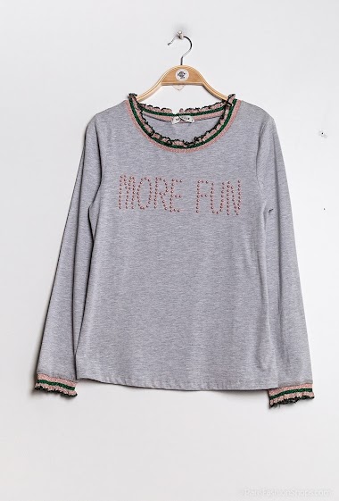 Wholesaler Hirondelle - MORE FUN top with pearls