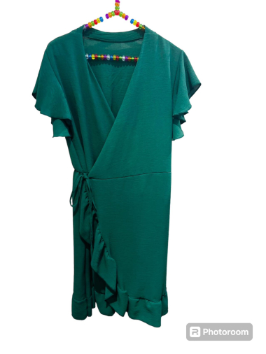 Wholesaler HJA diffusion - SHORT TIED FRONT WRAP DRESS