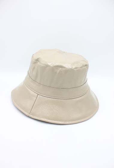 Wholesaler Hologramme Paris - Faux-leather bucket hat with quilted interior