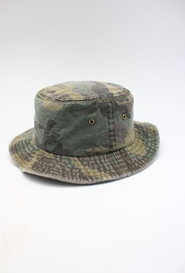 Wholesaler Hologramme Paris - Cotton bucket hat Military camouflage with drawstring