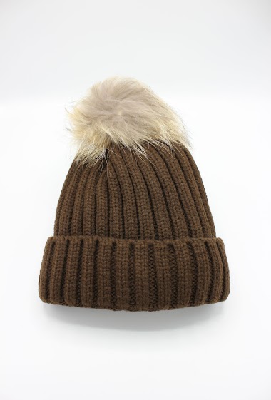 Mayorista Hologramme Paris - BEANIE with removable real fur Pompom