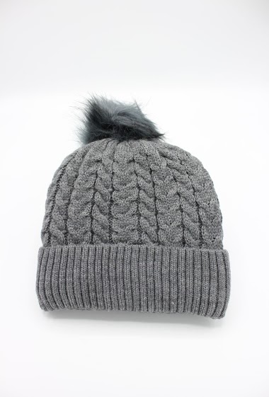 BEANIE with synthetic Pompom