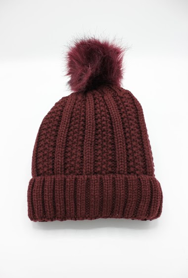 BEANIE with synthetic Pompom
