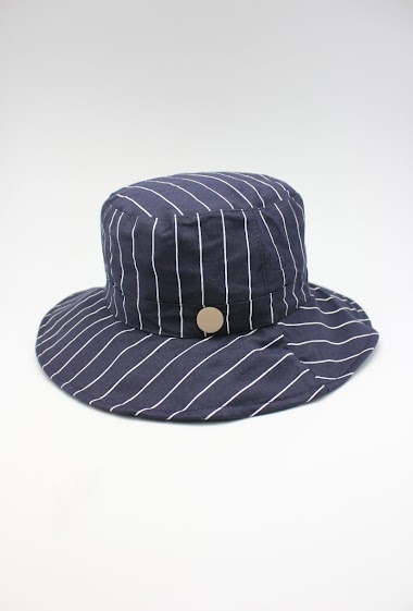 Wholesaler Hologramme Paris - Sailor striped cotton hat with button