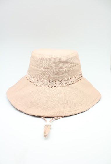 Mayorista Hologramme Paris - Cotton ribbon patterned hat with Drawstring and adjustable edge