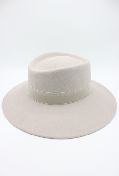 Großhändler Hologramme Paris - Hut mit breiter Krempe aus reiner italienischer Wolle mit Samtband