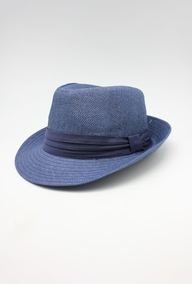 Wholesaler Hologramme Paris - Small brimmed Navy paper hat with ribbon